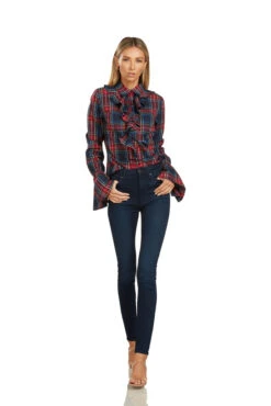 MARGOT BLOUSE STEWART TARTAN -Fashion Dress-Trish Scully 133 4