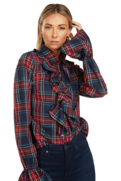 MARGOT BLOUSE STEWART TARTAN -Fashion Dress-Trish Scully 133 5