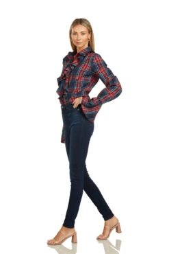 MARGOT BLOUSE STEWART TARTAN -Fashion Dress-Trish Scully 133 6