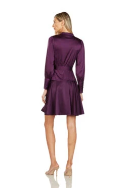 ALBERTINE WRAP DRESS EGGPLANT 10 ALBERTINE WRAP DRESS EGGPLANT -Fashion Dress-Trish Scully 135 3