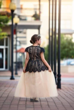 GWENDOLYN GOWN BLACK/NATURAL -Fashion Dress-Trish Scully 136 3