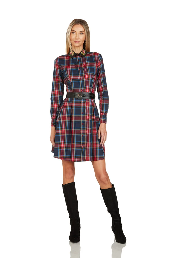 TRACY EMBROIDERED COLLAR TARTAN DRESS 5 TRACY EMBROIDERED COLLAR TARTAN DRESS - Image 3
