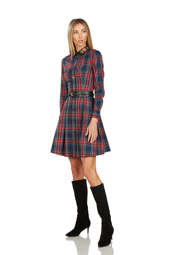 TRACY EMBROIDERED COLLAR TARTAN DRESS 6 TRACY EMBROIDERED COLLAR TARTAN DRESS - Image 4