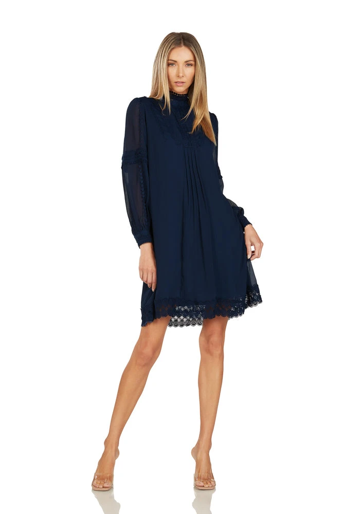 THEODORA SHIFT DRESS NAVY BLUE 3 THEODORA SHIFT DRESS NAVY BLUE