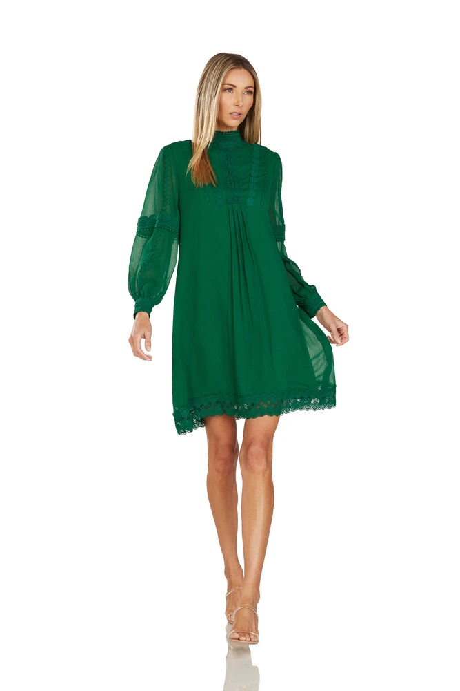 THEODORA SHIFT DRESS EMERALD GREEN 3 THEODORA SHIFT DRESS EMERALD GREEN