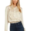 MAYA TUXEDO PLEATED BLOUSE CHAMPAGNE 1 MAYA TUXEDO PLEATED BLOUSE CHAMPAGNE -Fashion Dress-Trish Scully 17 1