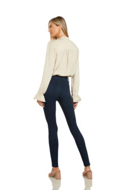 MAYA TUXEDO PLEATED BLOUSE CHAMPAGNE -Fashion Dress-Trish Scully 17 6