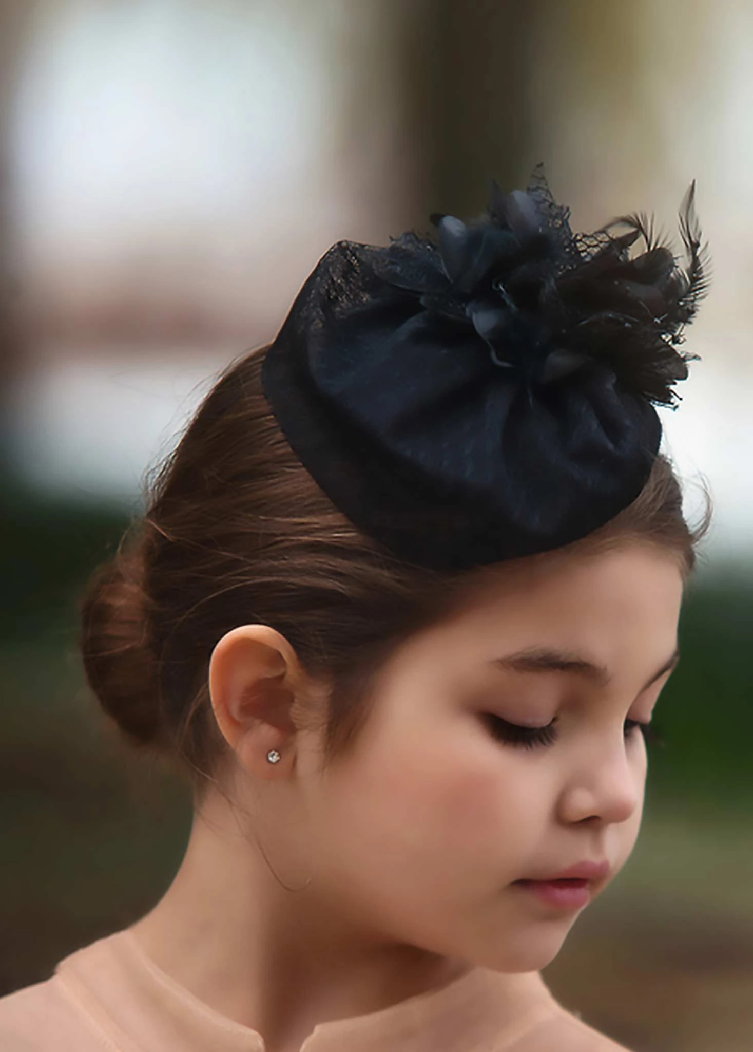 BLACK PILLBOX HAT 3 BLACK PILLBOX HAT