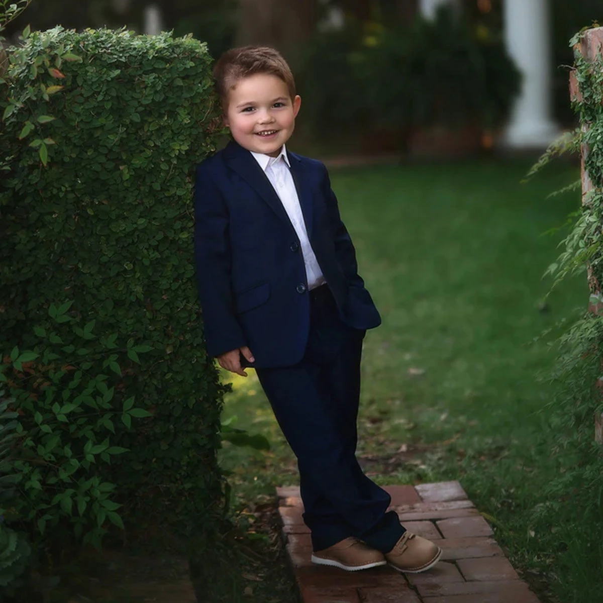 BOYS NAVY BLUE BROOKS SUIT 3PC. SET 6 BOYS NAVY BLUE BROOKS SUIT 3PC. SET - Image 4