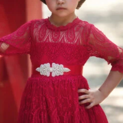 BELLA RAFAELA GOWN & BELT CRIMSON -Fashion Dress-Trish Scully 2 314b541e 8f8f 4863 b16f e79815313a18