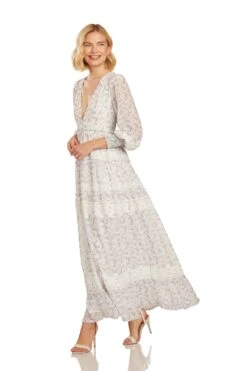 SOFIA MAXI DRESS LAVENDER FLORAL -Fashion Dress-Trish Scully 34 1782 WEB