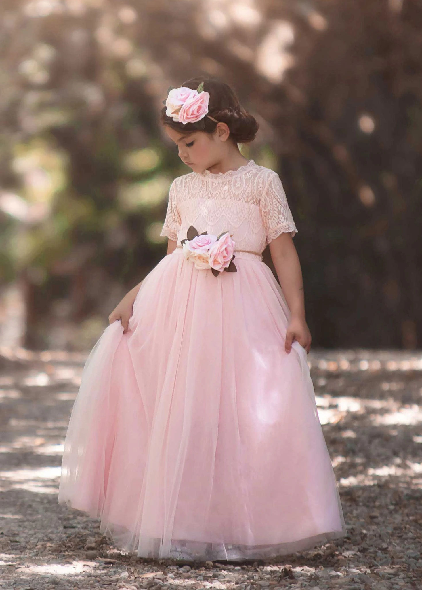 GRACIE GOWN & BELT SET PINK 3 GRACIE GOWN & BELT SET PINK