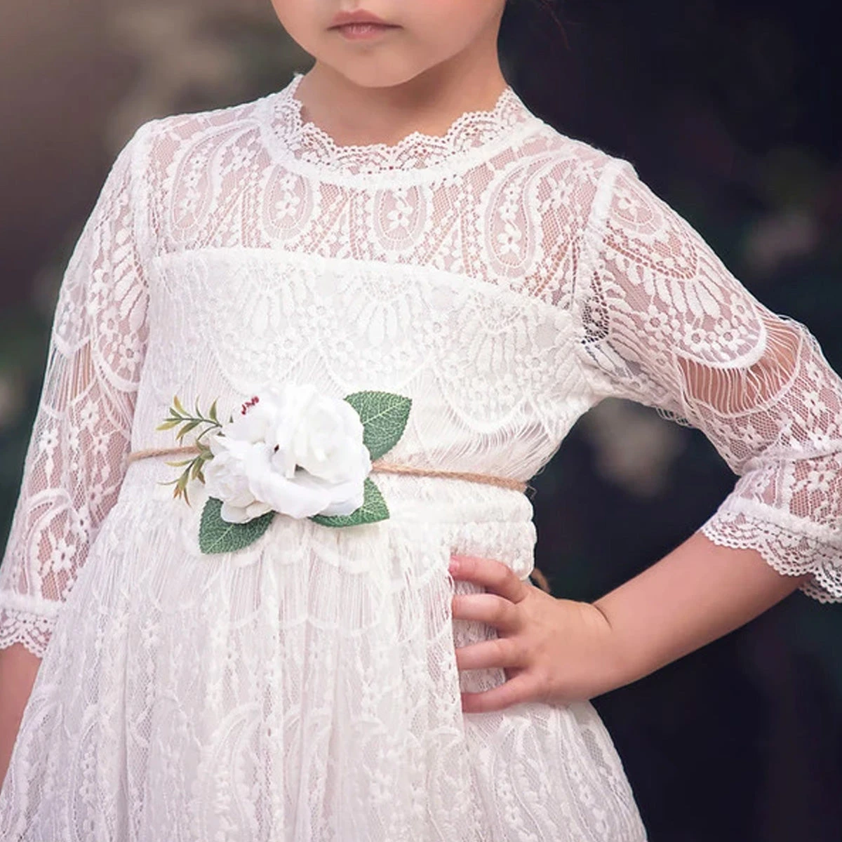 BELLA RAFAELA GOWN & BELT SET WHITE 9 BELLA RAFAELA GOWN & BELT SET WHITE - Image 7