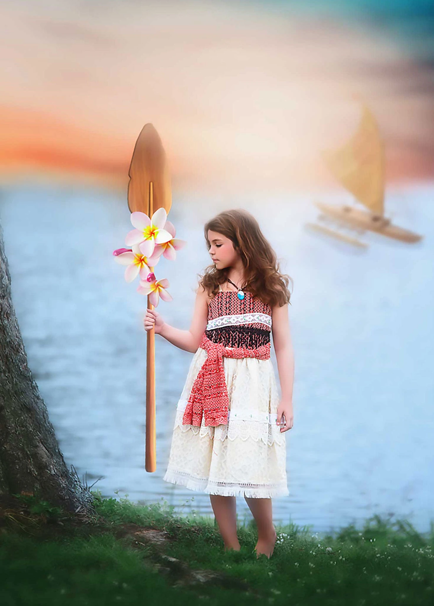 HAWAIIAN PRINCESS DRESS & NECKLACE SET 3 HAWAIIAN PRINCESS DRESS & NECKLACE SET