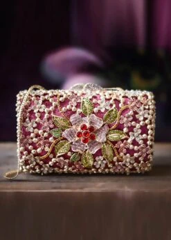 LA ROSA BRILLANTE PAVE CLUTCH