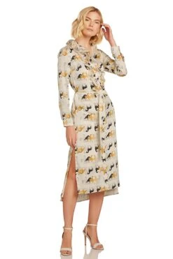 LEA BUTTON DOWN MAXI DRESS EQUESTRIAN PRINT -Fashion Dress-Trish Scully 472 c112c862 0374 4c80 949e 26248fc8fc22