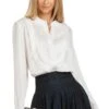 MAYA TUXEDO BLOUSE WINTER WHITE 2 MAYA TUXEDO BLOUSE WINTER WHITE -Fashion Dress-Trish Scully 536