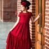 MEGHAN GOWN CRIMSON 2 MEGHAN GOWN CRIMSON -Fashion Dress-Trish Scully 540