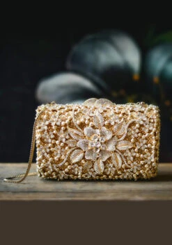 FLOR DE ORO JEWELED CLUTCH -Fashion Dress-Trish Scully 62
