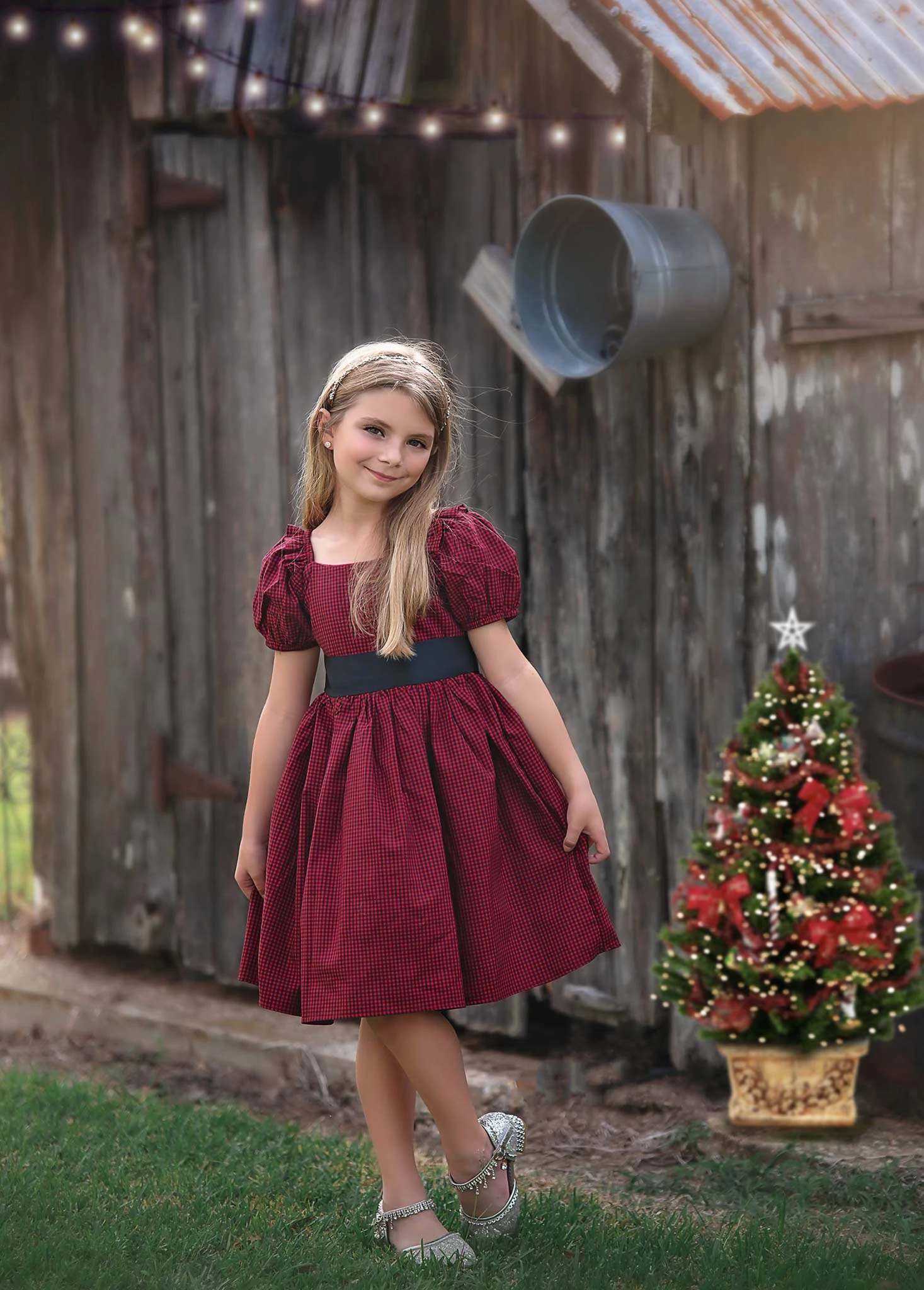 ARIELLE DRESS CRIMSON BUFFALO CHECK 3 ARIELLE DRESS CRIMSON BUFFALO CHECK