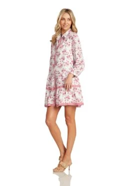 CASSANDRE DRESS PINK FLORAL 10 CASSANDRE DRESS PINK FLORAL -Fashion Dress-Trish Scully CassandreDress 0326 WEB