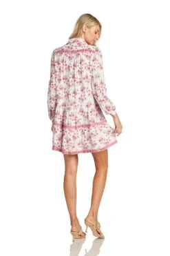 CASSANDRE DRESS PINK FLORAL 11 CASSANDRE DRESS PINK FLORAL -Fashion Dress-Trish Scully CassandreDress 0340 WEB