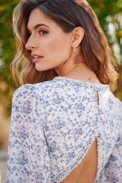 GRACE MINI DRESS BLUE FLORAL 28 GRACE MINI DRESS BLUE FLORAL -Fashion Dress-Trish Scully DSC01822