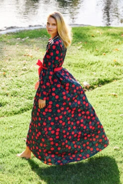 CONSTANCE MAXI DRESS NAVY ROSE FLORAL -Fashion Dress-Trish Scully DSC02639