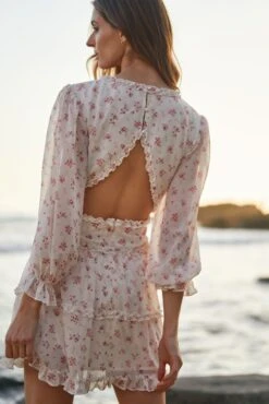 GRACE MINI DRESS PINK FLORAL 23 GRACE MINI DRESS PINK FLORAL -Fashion Dress-Trish Scully DSC02838