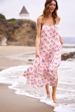 ALEXA MAXI DRESS PINK FLORAL 15 ALEXA MAXI DRESS PINK FLORAL -Fashion Dress-Trish Scully DSC08826