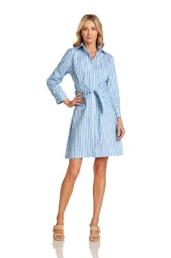 DAPHNE DRESS -Fashion Dress-Trish Scully DaphneStripedShirtDress 1213 WEB