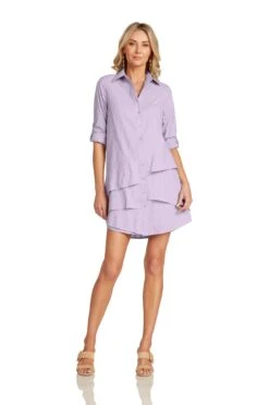 LAURETTE DRESS LAVENDER 9 LAURETTE DRESS LAVENDER -Fashion Dress-Trish Scully LauretteDressLavender 1171 WEB