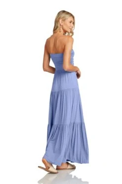 LUCILLE MAXI DRESS CORNFLOWER BLUE -Fashion Dress-Trish Scully LucilleMaxiDressBlue 0659 WEB