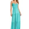 LUCILLE MAXI DRESS TURQUOISE 2 LUCILLE MAXI DRESS TURQUOISE -Fashion Dress-Trish Scully LucilleMaxiDressTurqoise 0882 WEB