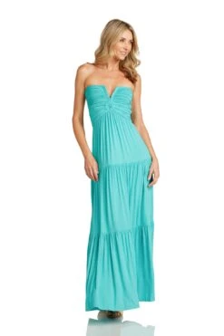 LUCILLE MAXI DRESS TURQUOISE 13 LUCILLE MAXI DRESS TURQUOISE -Fashion Dress-Trish Scully LucilleMaxiDressTurqoise 0890 WEB