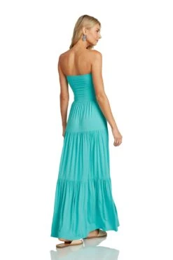 LUCILLE MAXI DRESS TURQUOISE 12 LUCILLE MAXI DRESS TURQUOISE -Fashion Dress-Trish Scully LucilleMaxiDressTurqoise 0942 WEB
