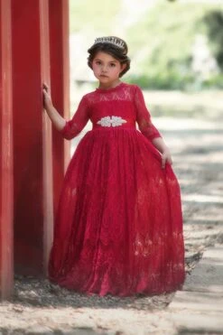 BELLA RAFAELA GOWN & BELT CRIMSON -Fashion Dress-Trish Scully Myproject 1 19