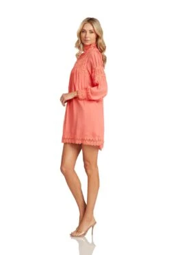 NATALIE TUNIC DRESS CORAL 8 NATALIE TUNIC DRESS CORAL -Fashion Dress-Trish Scully NatalieTunicDress 0219 WEB