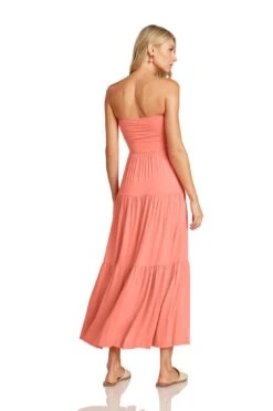 PIPPA MAXI DRESS CORAL -Fashion Dress-Trish Scully PippaMaxiDressCoral 0713 WEB