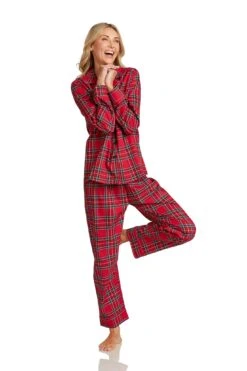 WOMEN'S CAMILLA PAJAMAS BLACKWATCH TARTAN -Fashion Dress-Trish Scully RoyalStewartTartanPajamaSet 1810 WEB