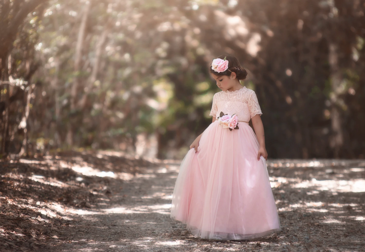 GRACIE GOWN & BELT SET PINK 6 GRACIE GOWN & BELT SET PINK - Image 4