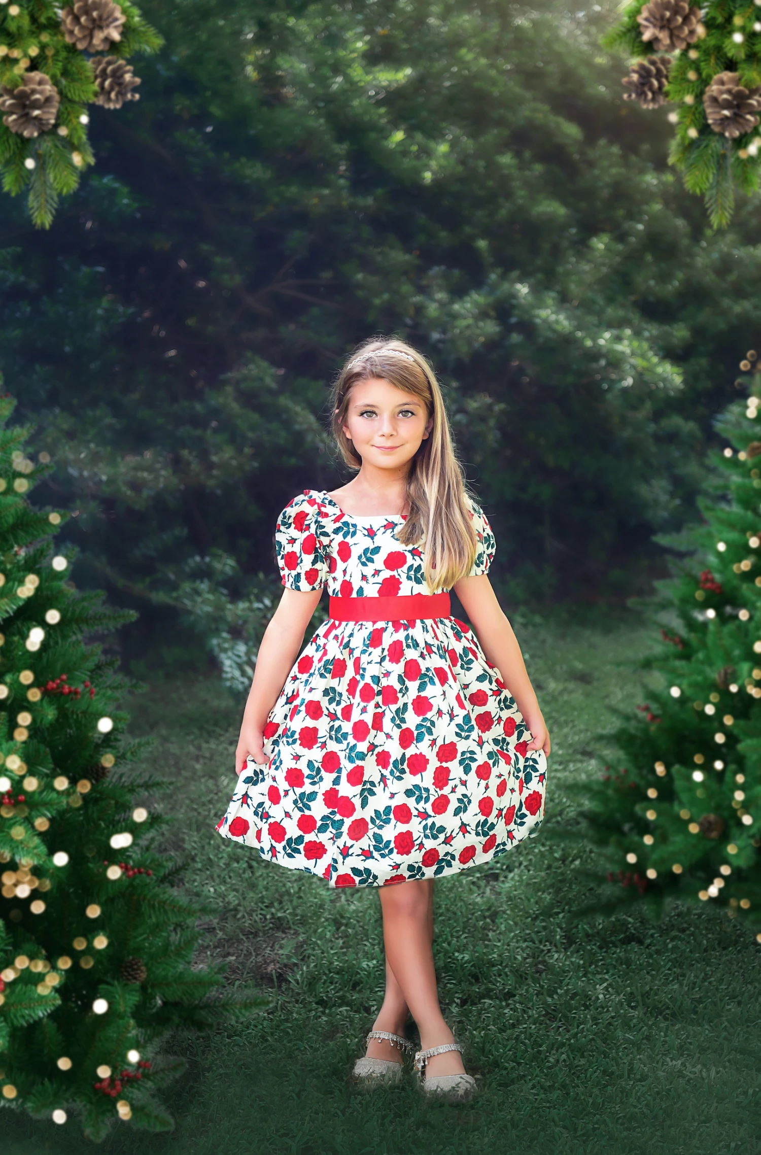 ARIELLE DRESS RED ROSE FLORAL 4 ARIELLE DRESS RED ROSE FLORAL - Image 2