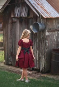 ARIELLE DRESS CRIMSON BUFFALO CHECK 10 ARIELLE DRESS CRIMSON BUFFALO CHECK -Fashion Dress-Trish Scully TSC15fb 1
