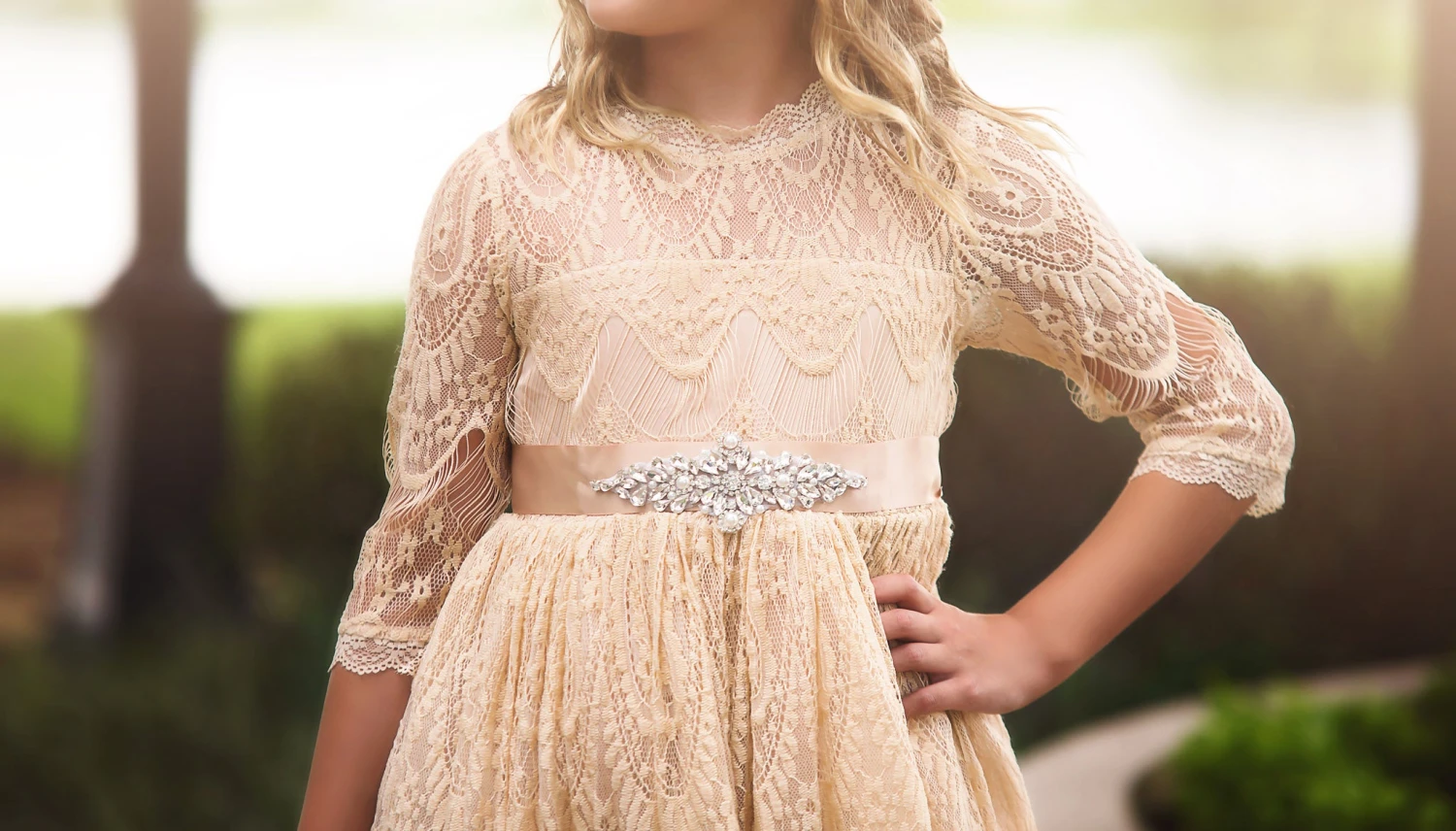 BELLA RAFAELA GOWN & BELT SET BUTTERSCOTCH 5 BELLA RAFAELA GOWN & BELT SET BUTTERSCOTCH - Image 3