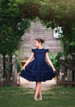 ELODIE DRESS NAVY -Fashion Dress-Trish Scully TSC1fb 34