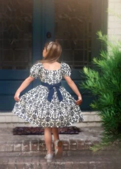 ARIELLE DRESS NAVY DAMASK 9 ARIELLE DRESS NAVY DAMASK -Fashion Dress-Trish Scully ariellenj3