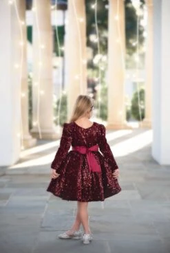 EMMA SEQUIN DRESS WINE -Fashion Dress-Trish Scully emmawine2