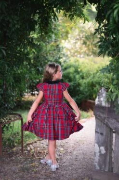 EVANGELINE DRESS ROYAL STEWART TARTAN -Fashion Dress-Trish Scully evangelinerstew3
