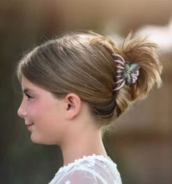 MARIPOSA HAIR CLAW SET OF TWO PINK/ORANGE -Fashion Dress-Trish Scully lavenderflyclip1