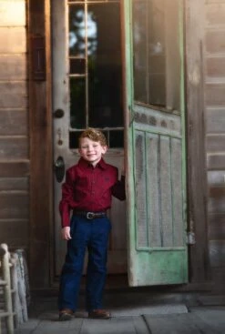 ARCHIE BUTTON DOWN RED & BLACK GINGHAM -Fashion Dress-Trish Scully navypantredshirt3